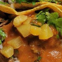 Al Pastor Tacos · If there's an ingredient you do not want, please let us know our taco is topped with onions,...
