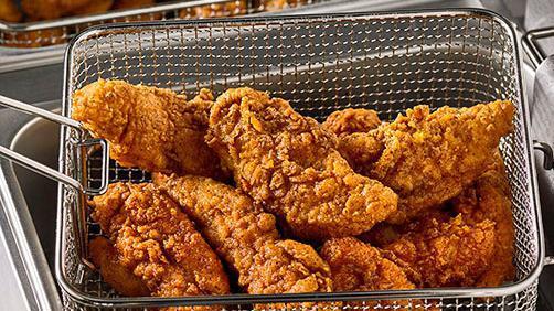 3Pc Chicken Tender Combo Meal · 3 Double Breaded Chicken Tenders, 1 small side of choice, and 1 fresh-baked biscuit.