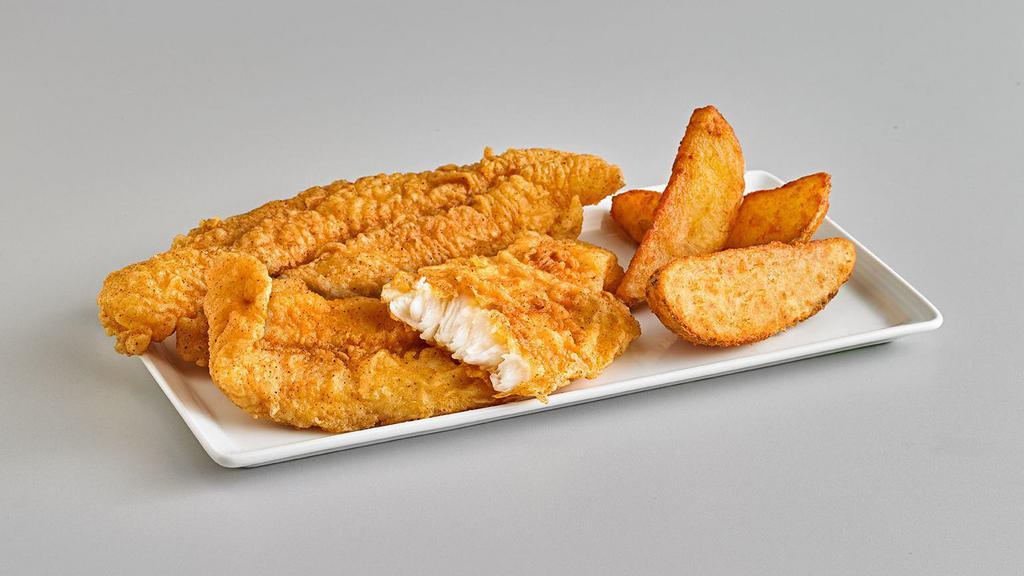 Fish Fillet 12Pc · 12 fried white fish filet pieces.