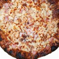 Bbq Chicken Pizza - Large · Topped with BBQ sauce, mozzarella, and chicken meat.