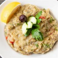Eggplant Salad · Gluten Free, Vegetarian, Dairy-free.


Smoked eggplant mixed with mashed garlic, roasted, an...