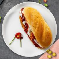 Chicken Parmesan Sandwich · Breaded chicken cutlet with marinara sauce and mozzarella cheese. Served on your choice of b...