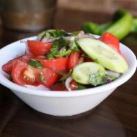 Qartuli Salata-Georgian Salad · Georgian salad (gluten-free and vegan). Fresh tomatoes, cucumbers, red onions, basil, vinega...