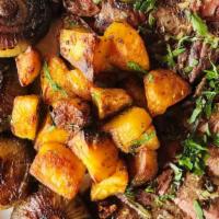 Tagliata Di Manzo Con Cipolline E Patate Arrosto · grilled peppered flat iron steak, balsamic onions & potatoes.

Consuming raw or undercooked ...