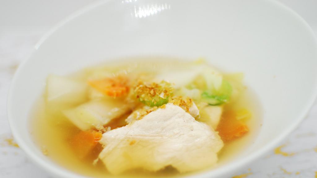 House Soup · Clear broth with mix vegetables.