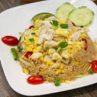 Crab Fried Rice  · Crabmeat, egg, cherry tomato, onion and scallion