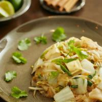 Pattaya Noodle · Broad rice noodle, with tofu, radish, scallion, bean sprout & sesame oil.