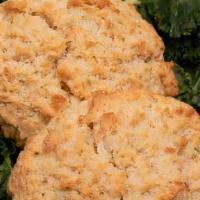 Rock Cake (2) · Crunchy outside, fluffy inside, with sweet bits of coconut throughout.
