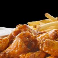 Chicken Wings With Fries · Six wings with fries.
