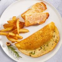 His & Herbs Omelette · Eggs cooked as an omelette with an assortment of herbs. Served with home fries or hashbrown,...