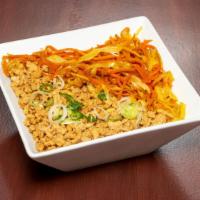 Soboro · Tasty ground chicken bowl; served with rice and veggies.