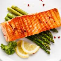 Grilled Salmon · Grilled salmon, seasoned to perfection.