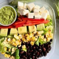 Ps - Mexican Caesar Salad · romaine lettuce, black beans, corn,avocado, red pepper, queso fresco,spicy green avocado dre...