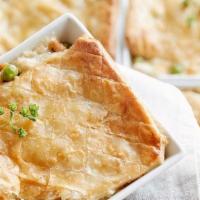 Meal - Chicken Pot Pie - Individual · Chicken, chicken stock, carrots, celery, potato, onion, peas, butter, flour, puff pastry.. P...
