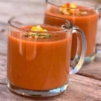 Soup - Gazpacho Qt · Tomatoes, cucumber, red peppers, jalapeño, cilantro, red onion, garlic, lime juice, olive oi...