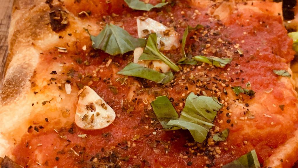 Marinara: V · Tomato, garlic and fresh basil. / Slice not available