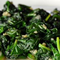 Sautéed Spinach · Sautéed in garlic and extra virgin olive oil