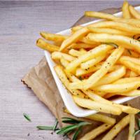 Fries · Deep fried golden french fries.