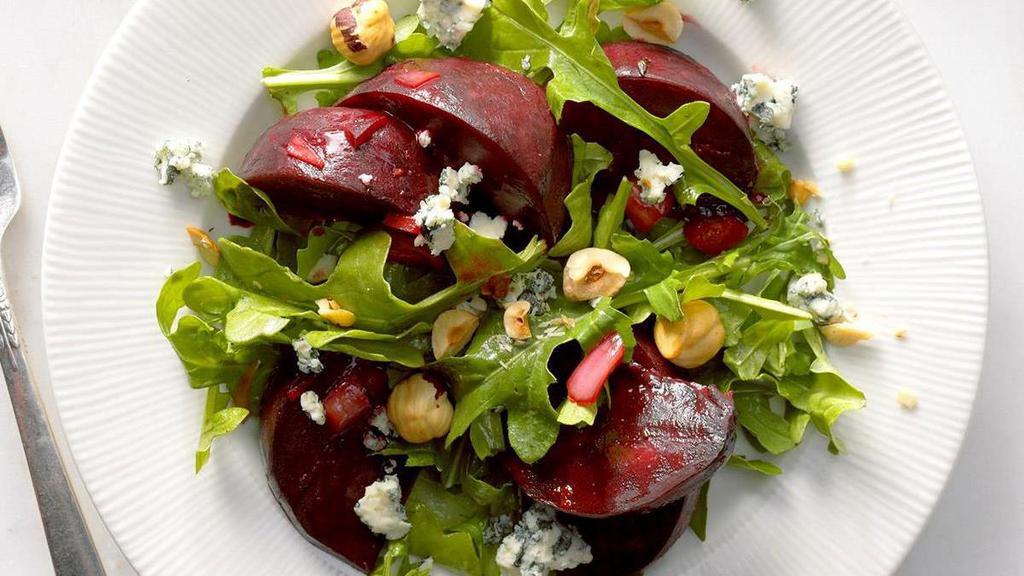 Beet Salad · Beets, garlic, parsley, olive oil, vinegar, and spices.
