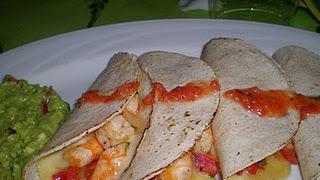 Camarones Quesadilla · Wild-caught marinated grilled shrimps. Served in a 8'' flour tortilla.