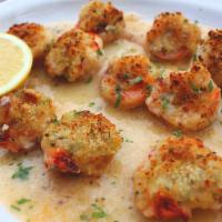 Shrimp Scampi  · Jumbo shrimp brushed with our garlic butter and topped with our seasoned breadcrumbs and bak...