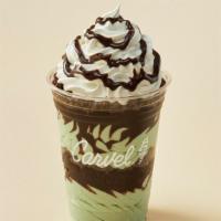 Mint Oreo® Sundae Dasher® (Layered Ice Cream Sundae) · Layers of Oreo® cookies, mint ice cream and fudge topped with whipped cream and fudge drizzle.