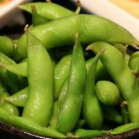 Edamame · Lightly salted cooked soybeans.