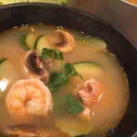 Miso Seafood Soup · Assorted seafood with vegetable in ramen base soup.