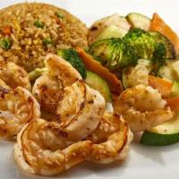 Shrimp Hibachi · Gently seasoned jumbo shrimp.