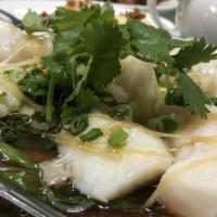 Steamed Fish Fillet With Ginger & Green Onion  薑葱蒸魚片 · 