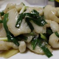 Fish Fillet Sautéed With Ginger & Green Onion 薑葱炒魚片 · 
