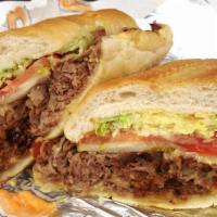 King Chopped Cheese Sandwich · Chopped Beef Burgers Grilled With Green Peppers And Onions. Choose The Cheese, Toppings, and...