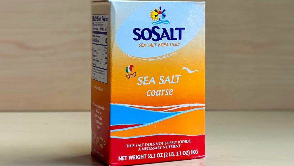Salt · SoSalt coarse sea salt imported from Sicily. Say that five times fast. Great for all forms of cooking and finishing! 2lbs.