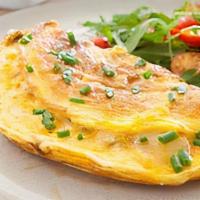 Cheese Omelette · Two types of cheese.
