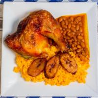Roasted Chicken · Most popular. Marinated chicken, roasted to perfection in unic salsa. Served with rice, bean...