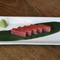 Bluefin Tuna (5Pcs) · Thinly sliced raw blue fin tuna.