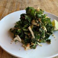 Black Kale Salad · Vegetarian. Organic raw kale with roasted peanut dressing.