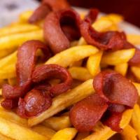 Salchipapa · French Fries with sliced hot-dog