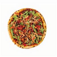 Gluten-Free Aleppo · spicy roasted red pepper & toasted walnut blend, spread on thin lavash bread topped with roa...