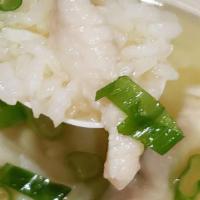 Chicken Rice Soup · With crispy noodle.