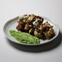 Roasted Cauliflower · Green Pea Miso Spread