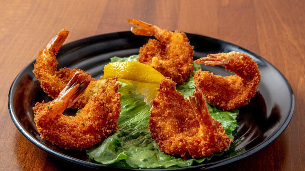 Bang Bang Shrimp · Perfectly seasoned 5 large breaded shrimps served with cocktails sauce and lettuce