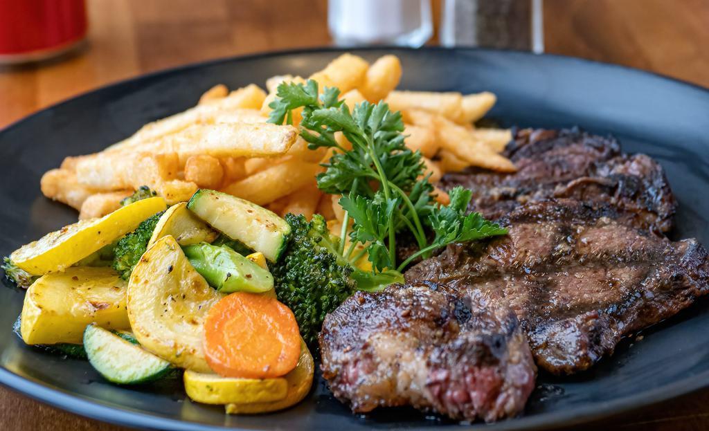 Rib-Eye Steak · 12 oz Rib-Eye steak, grilled with our special steak sauce served with 2 sides of your choice. Our basting sauce of your choice gives it the special flavor!
