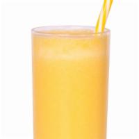 Mad Mango Smoothie · Mango, pineapple, strawberry blended with fresh orange.
