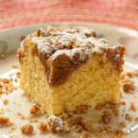 Crumb Cake · A rich, buttery cake topped with chunky crumbs.