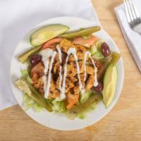 Grilled Chicken Salad · Lettuce, Tomato, Onions, Green Peppers & Croutons