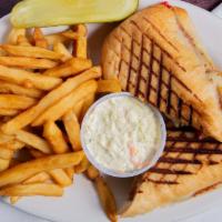 The Godfather Panini · Chicken Cutlet, Mozzarella Cheese, Roasted Peppers and. Balsamic Vinaigrette