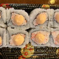 Spicy Crab Roll(8Pcs) · imitation crab meat, spicy mayo on top