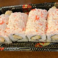 Foxy Roll(8Pcs) · shrimp tempura inside, imitation crab meat and eel sauce & spicy mayo on top