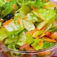 Garden Salad · Tomato, lettuce, cucumber, green pepper, and onions.